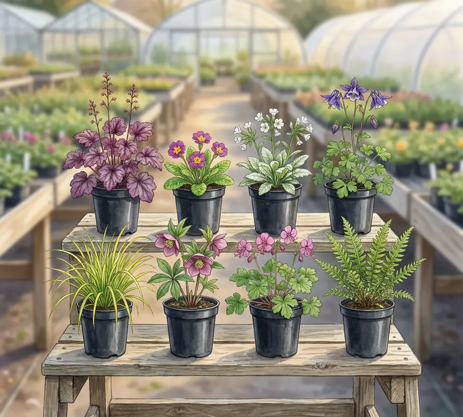 9cm, 10.5cm and 1L Perennials — £3.00 each | Any 4 for £11.00
